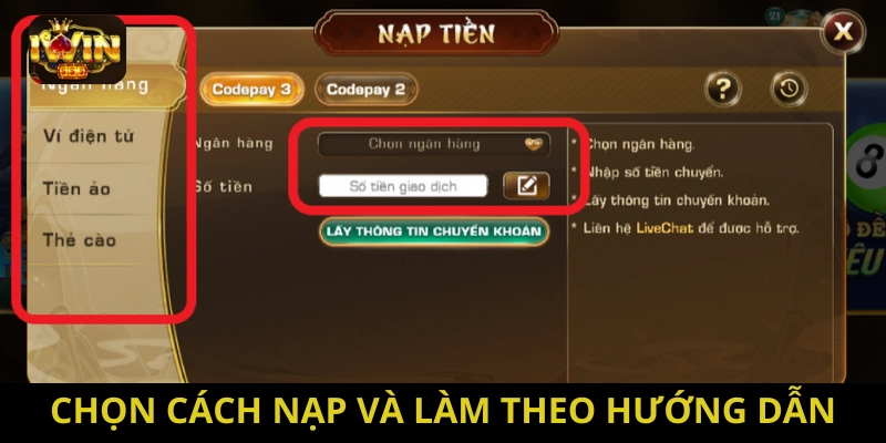 Lựa chọn phương thức nạp phù hợp để tiến hành giao dịch